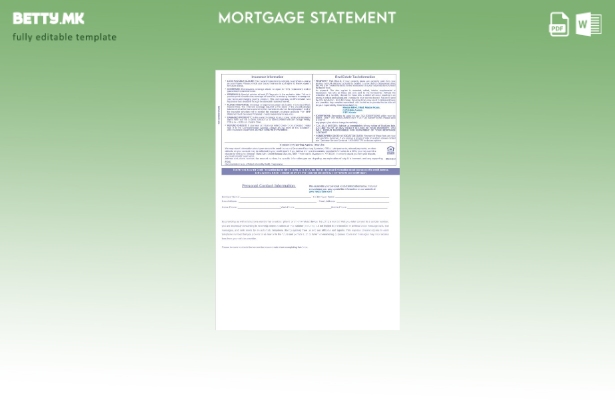 модерен стил Пакистански Meezan изјава за хипотека во Word и PDF формати, шабл 1